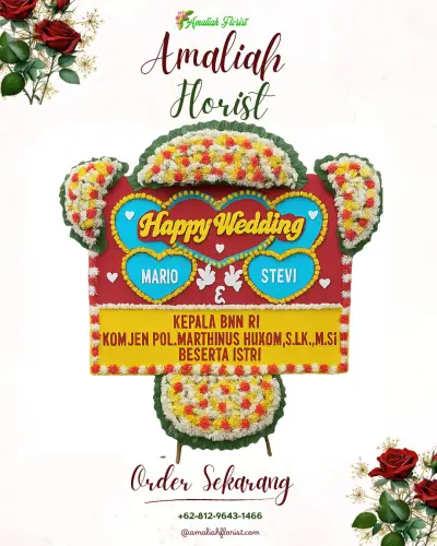 Karangan Papan Bunga Pernikahan di Makasari